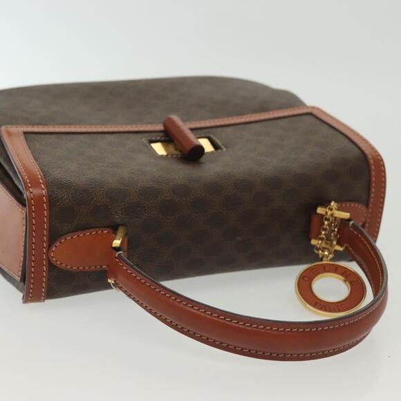 CELINE Macadam Canvas Hand Bag Pvc Leather Brown Gold - Picture 6 of 13